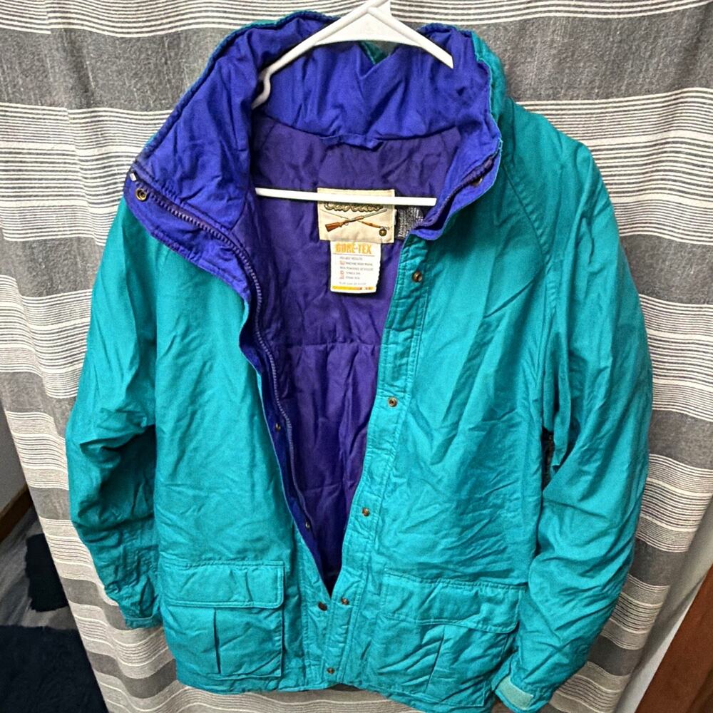 Vintage Cabela’s Gore-Tex Jacket Men’s Teal Purple Insulated Hunting Coat